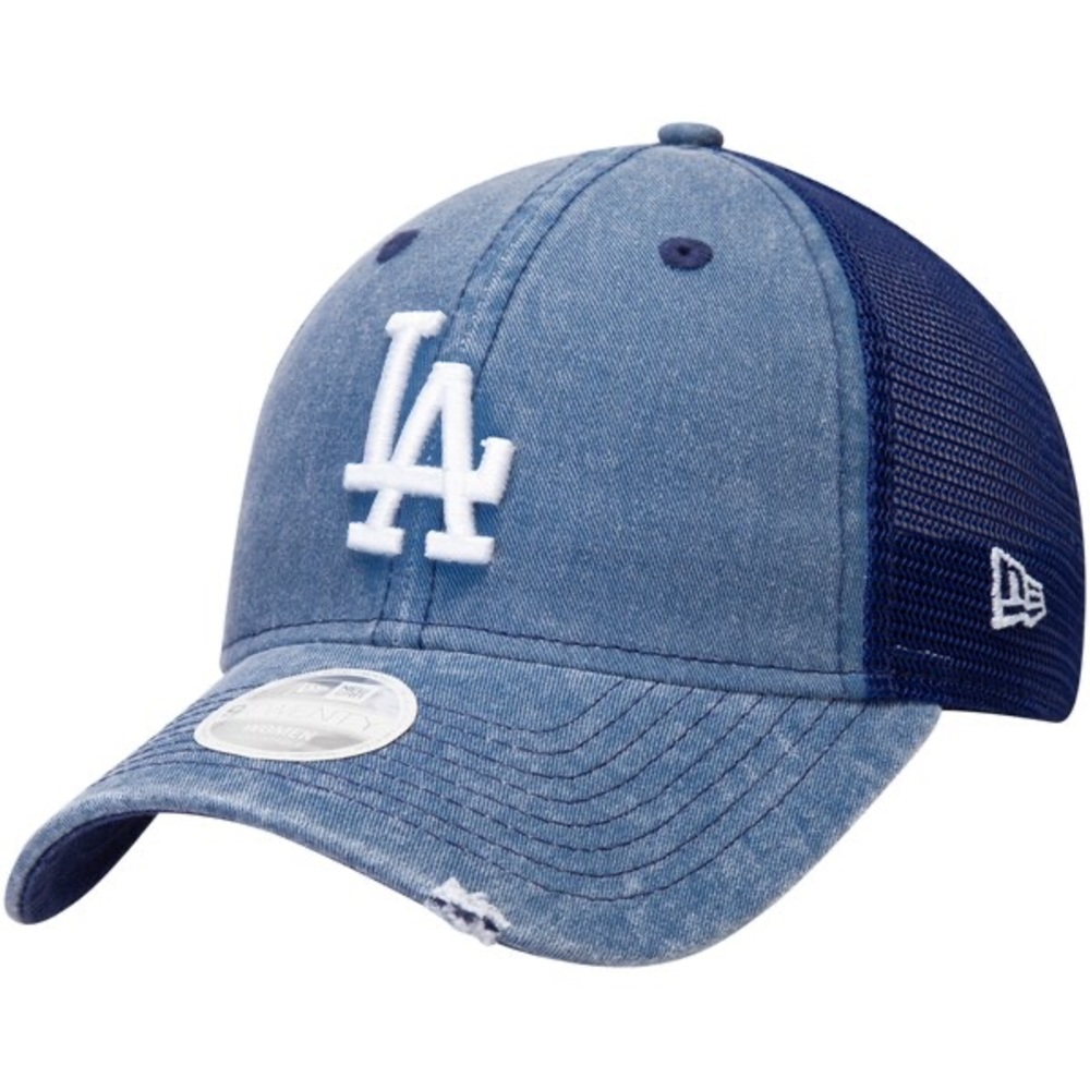 New Era Royal Los Angeles Dodgers Tonal Washed Trucker 9TWENTY Adjustable Hat